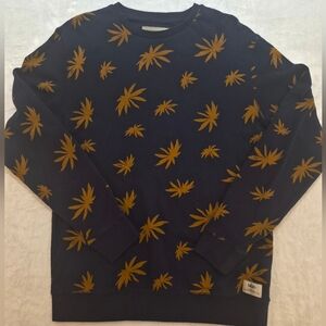 Vans Weed Leaf Print Crewneck Sweatshirt Navy Men’s M